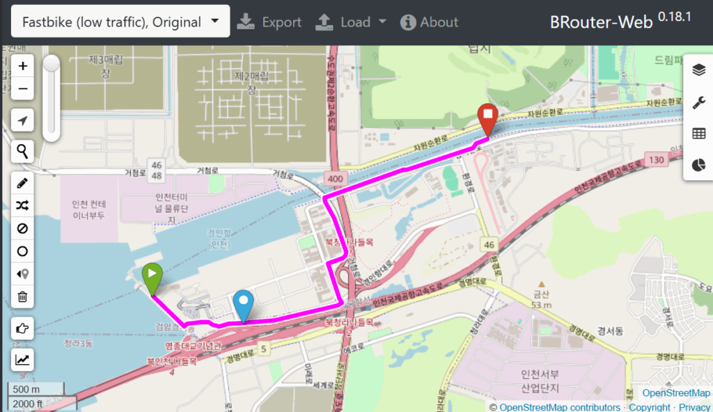 Screenshot from BRouter-Web