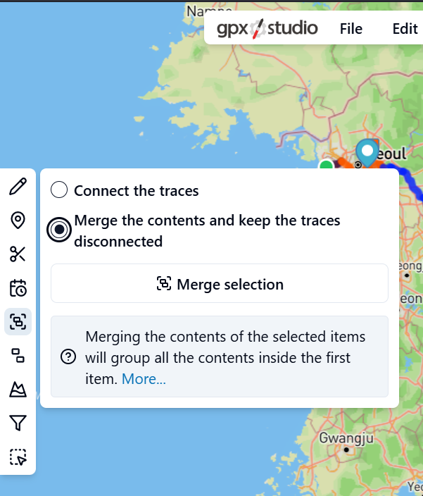 Screenshot from GPX Studio