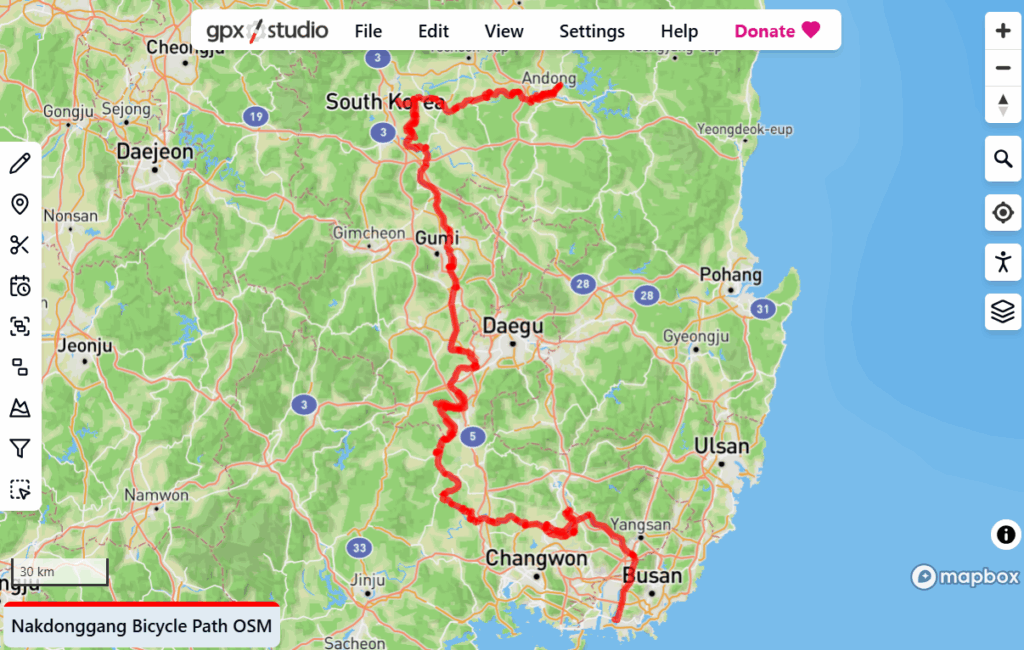 Screenshot from GPX Studio