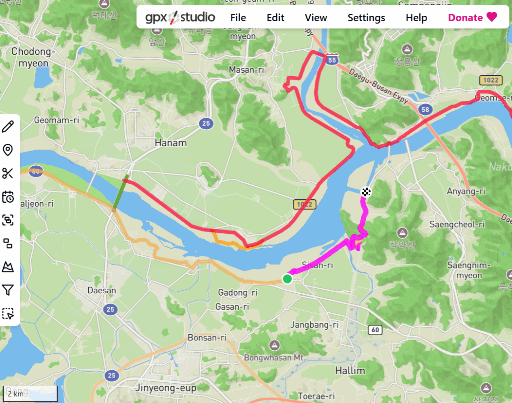 Screenshot from GPX Studio